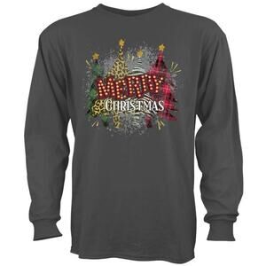 St. Jude Childrens Hospital Merry Christmas Trees Long Sleeve Gray‎ Tee MD $20